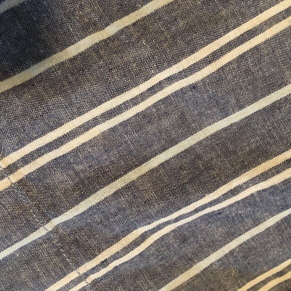 Beachlunchlounge Elastic Waist Capri Linen Striped Pants, Size Small - Picture 9 of 9